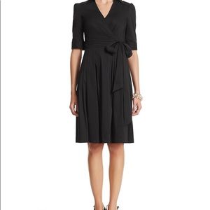 WHBM Black Fit and Flare 3/4 Sleeve Dress Size 10